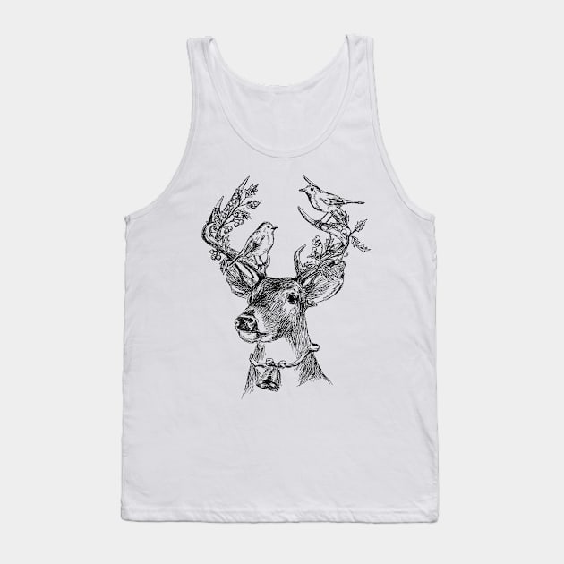 Christmas deer Tank Top by rachelsfinelines